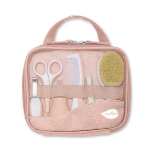 Nuvita Set de îngrijire pentru igiena nou-născutului – 9 accesorii cu trusă 0 luni+ roz