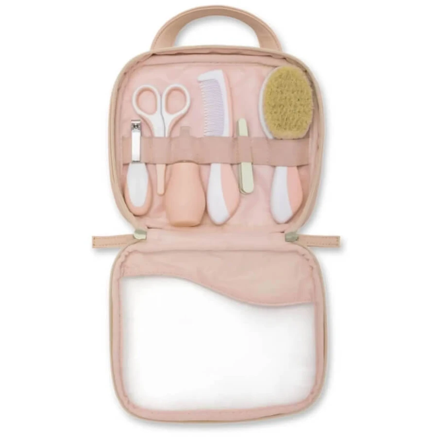 Nuvita Set de îngrijire pentru igiena nou-născutului – 9 accesorii cu trusă 0 luni+ roz