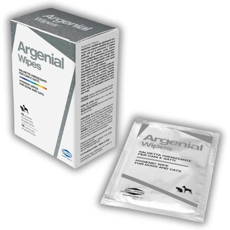 Slais Argenial - 15 sanitizing wipes for dogs and cats with colloidal silver and sodium hyaluronate