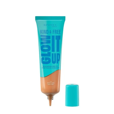 Rimmel Kind &amp; Free Glow It Up – fond de ten lichid nr. 210 golden beige