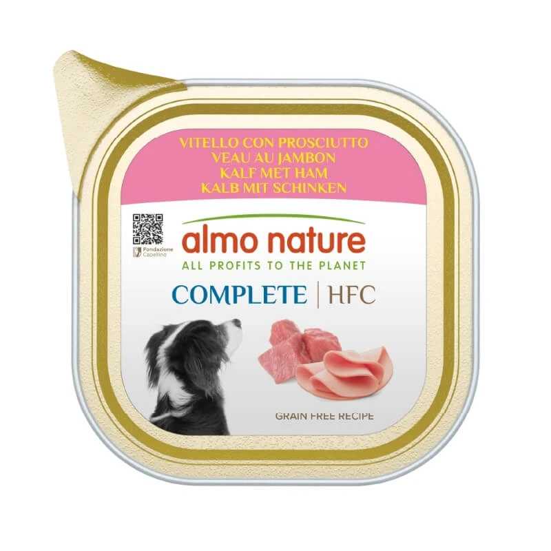 Almo Nature HFC Complete Kalbfleisch und Schinken – Alleinfuttermittel für Hunde, 150 g