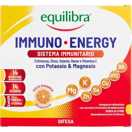 Equilibra Immuno Energy cu potasiu și magneziu, 14 plicuri – supliment imunostimulant