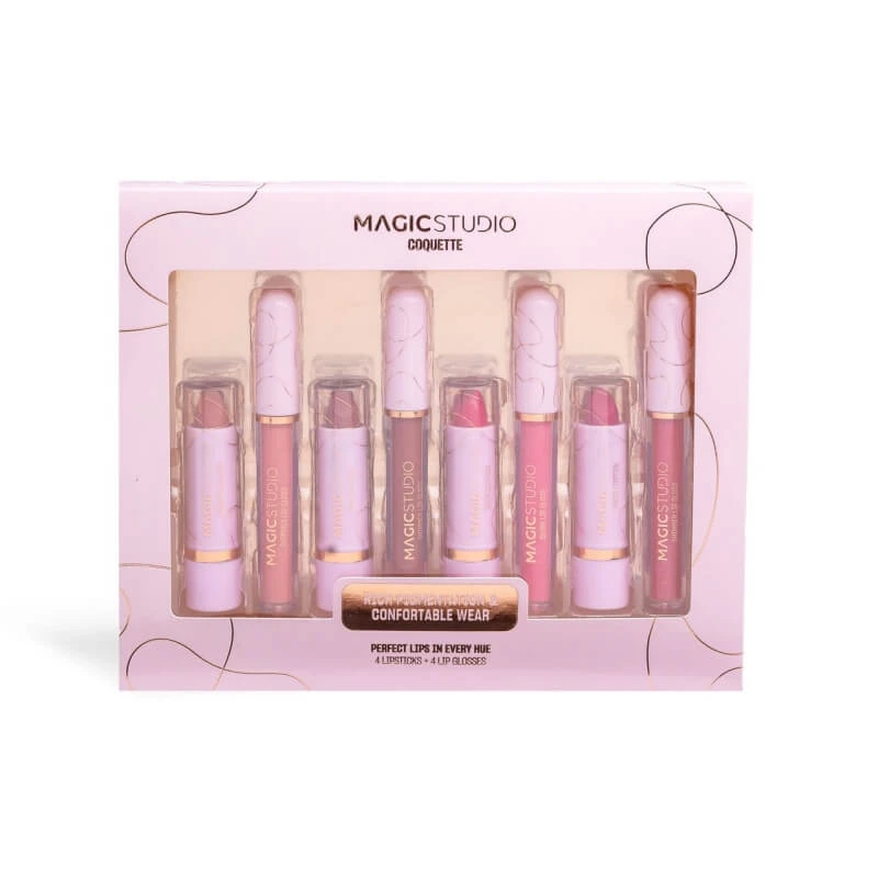 Magic Studio „Coquette“ Geschenkset – Nude-Lippenstift-Kollektion in eleganten Farbtönen