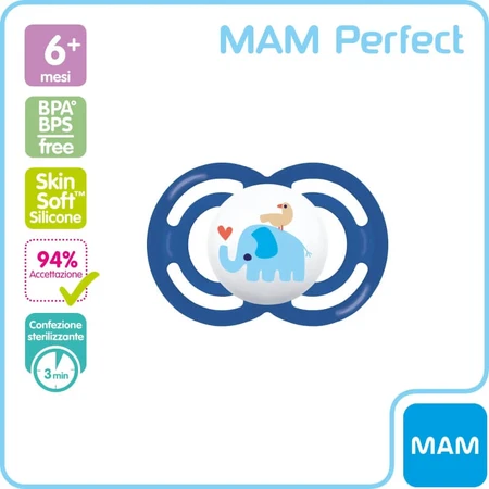 Mam Perfect 6m+ – silikonowy smoczek – różne wzory dla chłopców: ceny i cechy