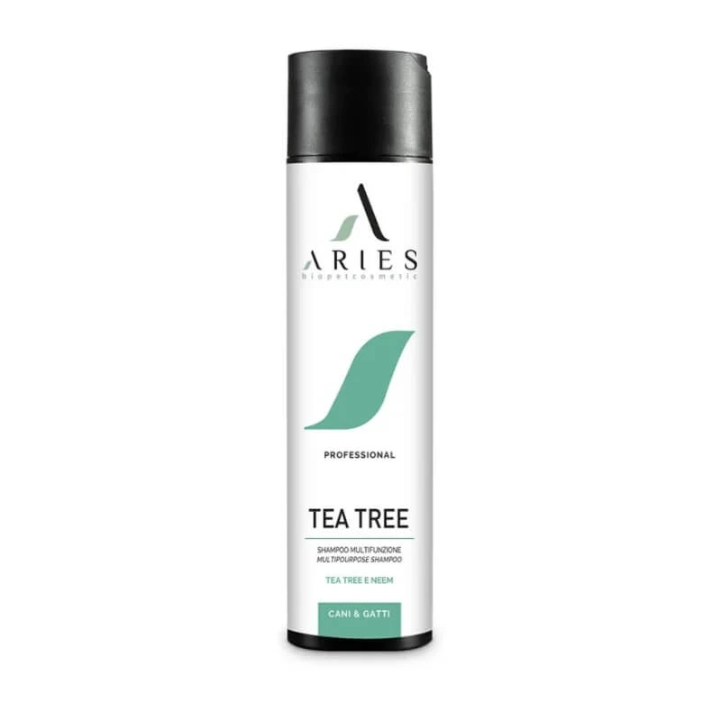 Aries Biopetcosmetic Teebaum, Neem und Rosmarin – Bio-Multifunktionsshampoo für Hunde und Katzen, 250 ml