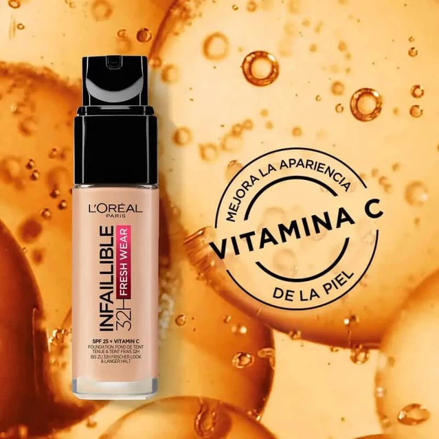 L'Oréal Paris Infaillible 24h Fresh Wear - Base de maquillaje líquida - N.º 200 Sable Doré
