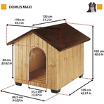 Ferplast Domus maxi – cușcă de exterior pentru câini din lemn, 111,5 x 132 x 103,5 cm