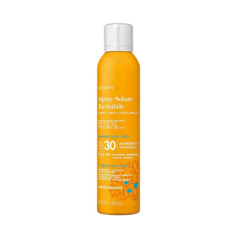 Pupa Sonnenschutz SPF 30 Invisible Spray, hoher Schutz, 200 ml