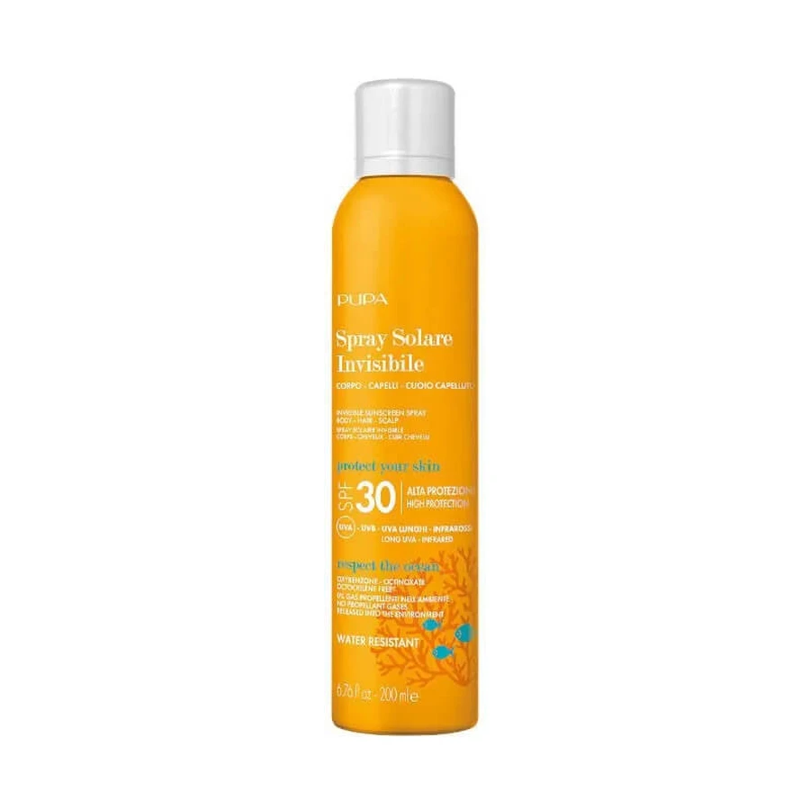 Pupa Sunscreen SPF 30 Invisible Spray, High Protection, 200 ml