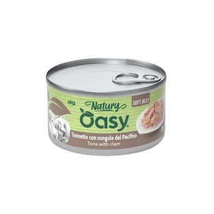 Oasy Wet Cat Natury Soft Jelly: atún con almejas - Alimento complementario para gatos adultos, 85 g