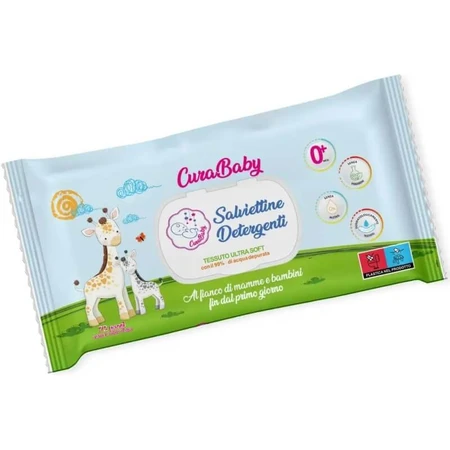 Cura farma Curababy - 72 salviettine detergenti per bambini e neonati