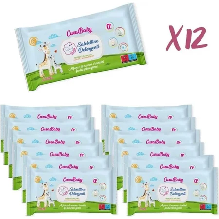 Cura farma Curababy - 72 salviettine detergenti per bambini e neonati