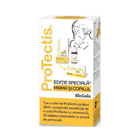 ProTectis Pachet Mama si Copilul(Protectisx10ml sol.pic.+ProTectis Vit.D3 portocx 10tab.CADOU)