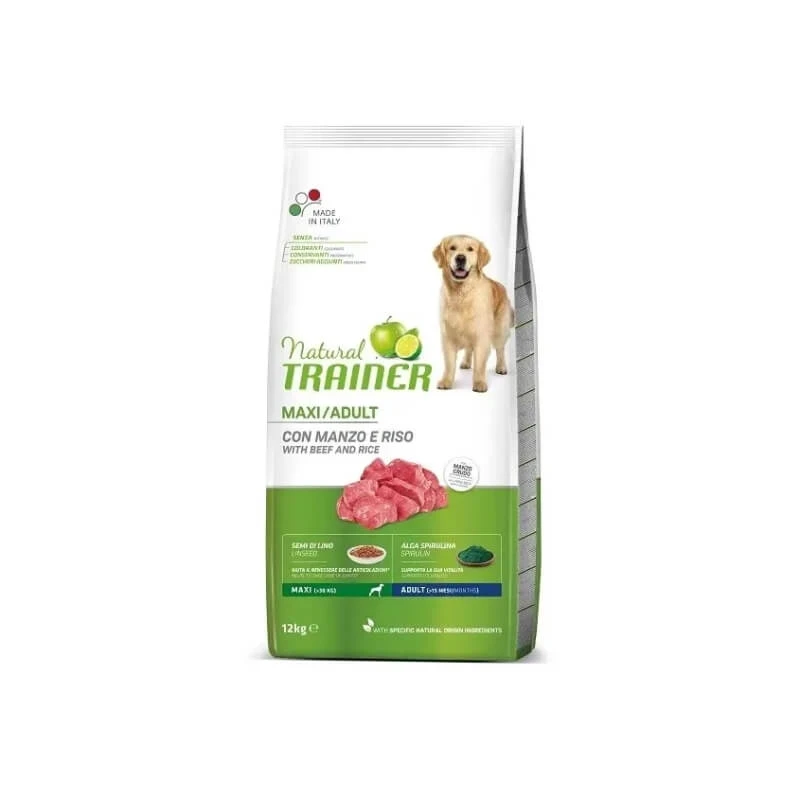 Natural Trainer Maxi Adult mit Prosciutto – Alleinfuttermittel für ausgewachsene Hunde großer Rassen, 12 kg