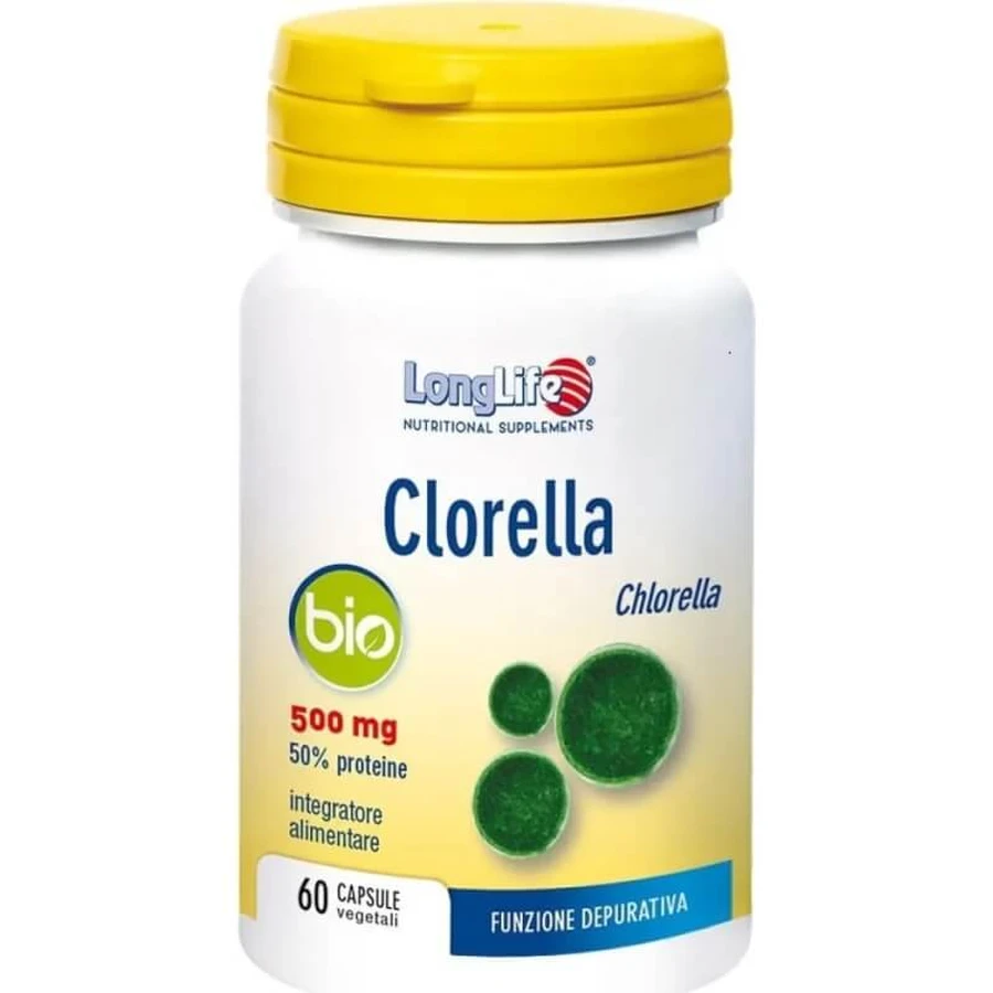 Longlife Biologische Chlorella 60 plantaardige capsules - Ontgiftingssupplement