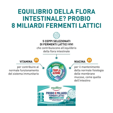 Equilibra Probio 8 miliarde – supliment cu bacterii lactice, 10 flacoane