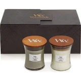 Woodwick – Set cadou cu 2 lumânări medii