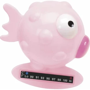 Chicco termometru pentru baie cu indicator de temperatură în formă de peștișor roz