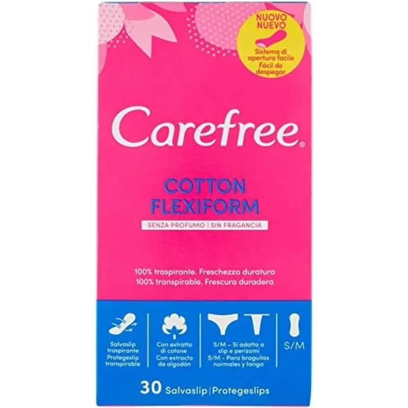 Carefree Cotton Feel Flexiform – 30 geruchsneutrale Slipeinlagen