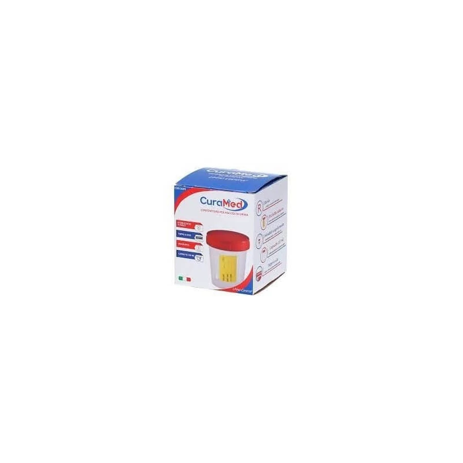 Curamed - recipient steril de unică folosință pentru urină, cu capac, 120 ml