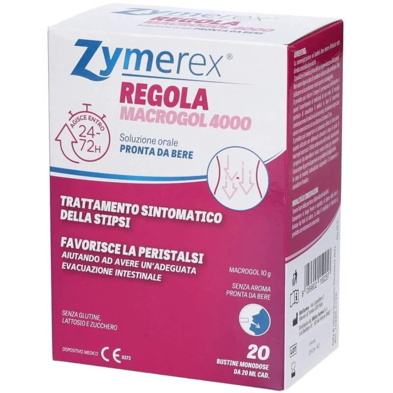 Zymerex Regola Macrogol 4000 – Nahrungsergänzungsmittel zur Förderung der Darmtätigkeit, 20 Beutel