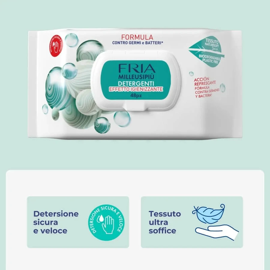 Fria Milleusipiù - 48 de șervețele igienizante cu efect antibacterian