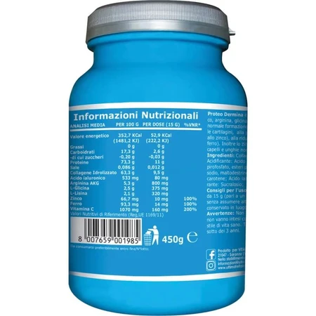 Ultimate Italia Proteo Dermina 450 g – Nahrungsergänzungsmittel für Haut und Knorpel