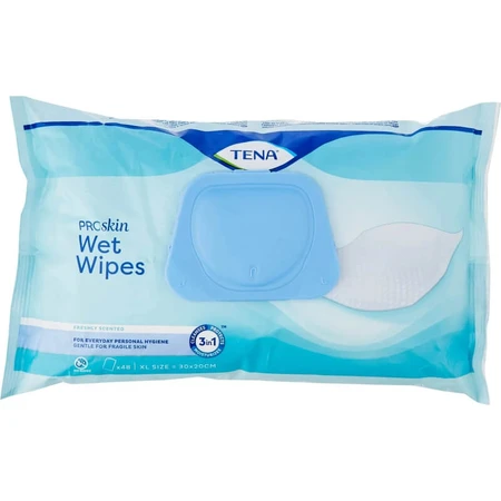 Tena Wet Wipe 3 în 1 – 48 de șervețele umede