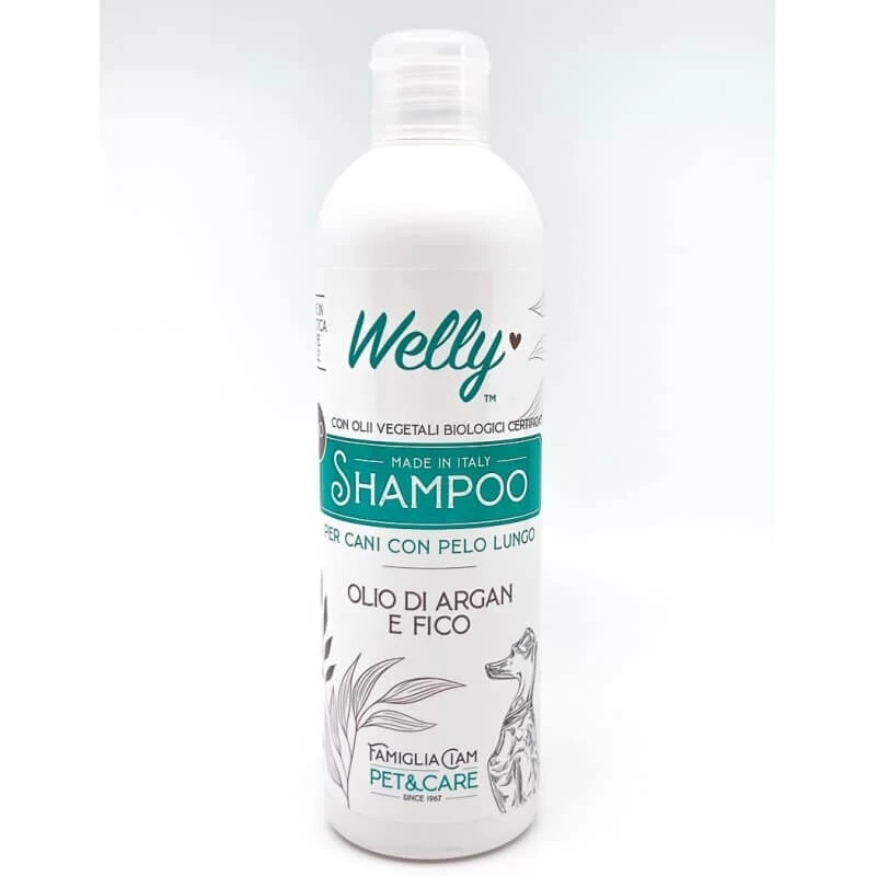 Welly Bio-Shampoo – Reinigungsmittel für langhaarige Hunde mit Argan- und Feigenöl, 250 ml