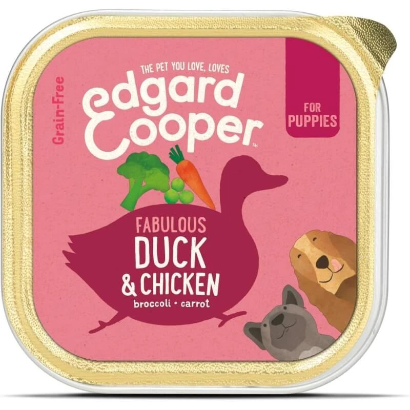 Edgard & Cooper Getreidefreies Welpenfutter mit Ente und Huhn – Alleinfuttermittel für heranwachsende Welpen, 150 g