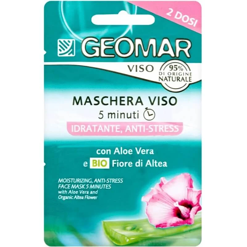 Geomar 5-Minuten-Gesichtsmaske – feuchtigkeitsspendend und stresslindernd mit Bio-Eibischblüte und Aloe Vera, 2 Anwendungen, 15 ml