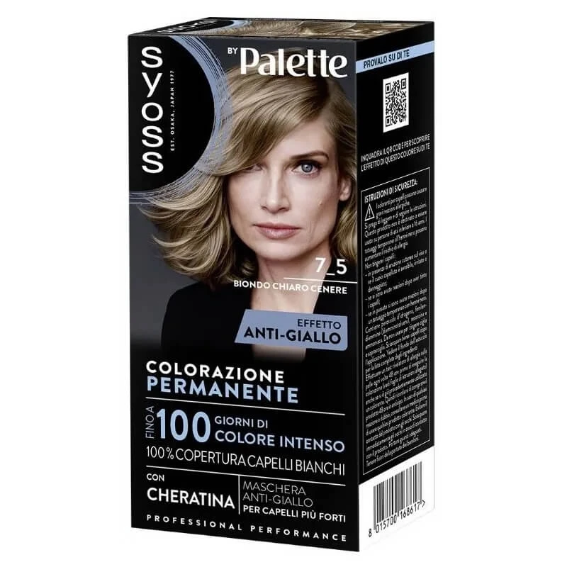 Syoss Haarfärbeset – Permanente Haarfarbe 7-5 Hell-Ascheblond