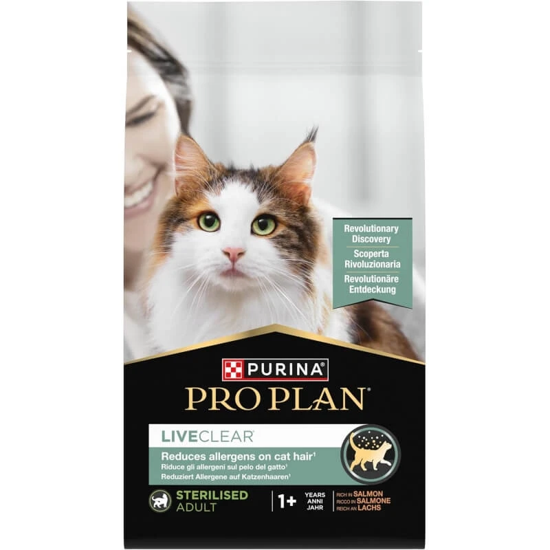 Purina Pro Plan LiveClear Lachs – Alleinfuttermittel für kastrierte erwachsene Katzen, 1,4 kg