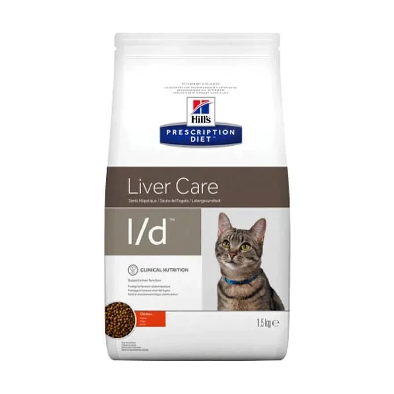 Hill's Prescription Diet l/d Feline Hepatic Health Trockenfutter für Katzen mit Nierenerkrankungen, 1,5 kg