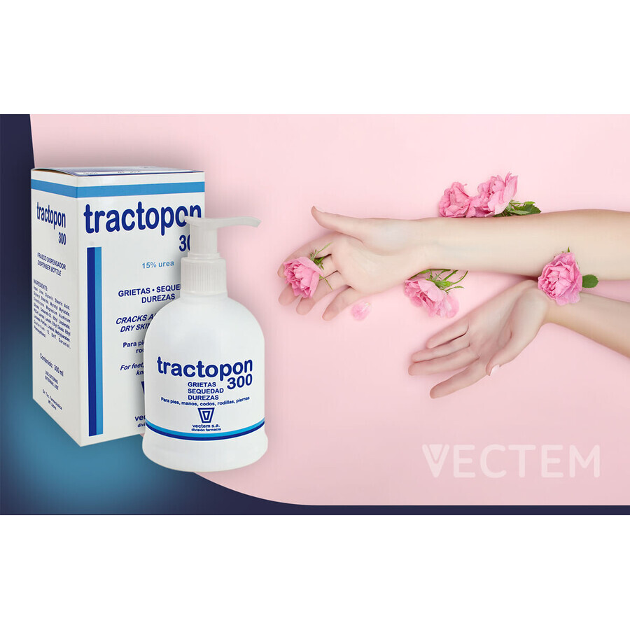 Tractopon 300 dermo-aktive Feuchtigkeitscreme mit Urea 15%, 300 ml, Vectem