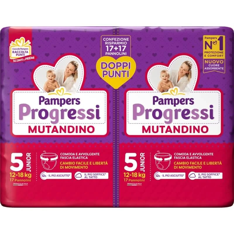 Pampers Progressi Pull-Ups – 34 Windeln, Größe 5 Junior (12–18 kg)