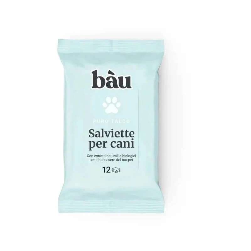 Bau Pure Talc Cosmetics – 12 Reinigungstücher für Hunde, 15 x 17 cm