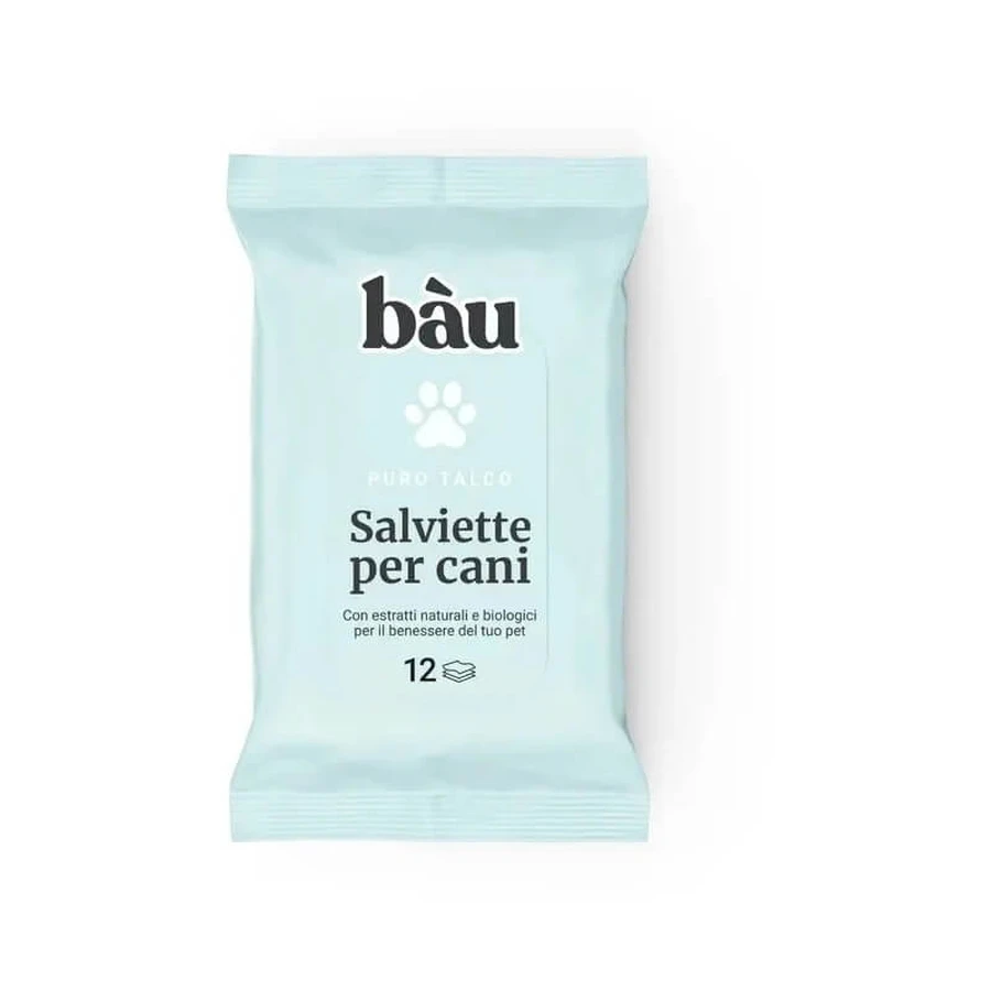 Bau Pure Talc Cosmetics – 12 Reinigungstücher für Hunde, 15 x 17 cm