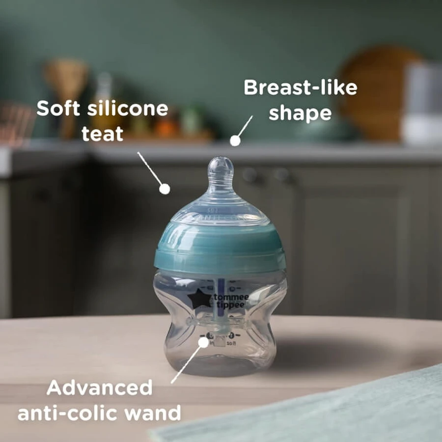Kit de démarrage Tommee Tippee Natural pour nouveau-nés - Kit d'alimentation anti-coliques à stérilisation automatique avancée
