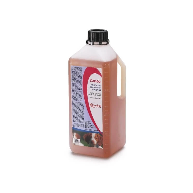 Candioli Zanco – Antiparasitisches Shampoo für Hunde und Katzen gegen Flöhe und Zecken, 2 l