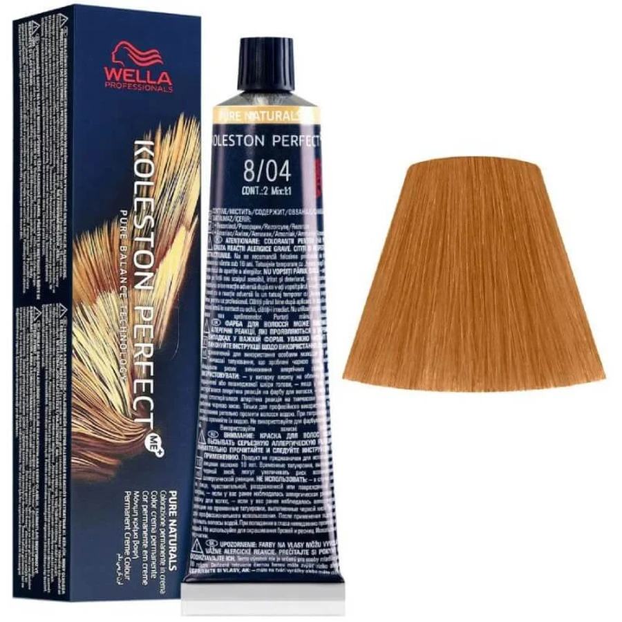 Wella Koleston perfect me+ - tintura per capelli n. 8/04 biondo chiaro naturale ramato