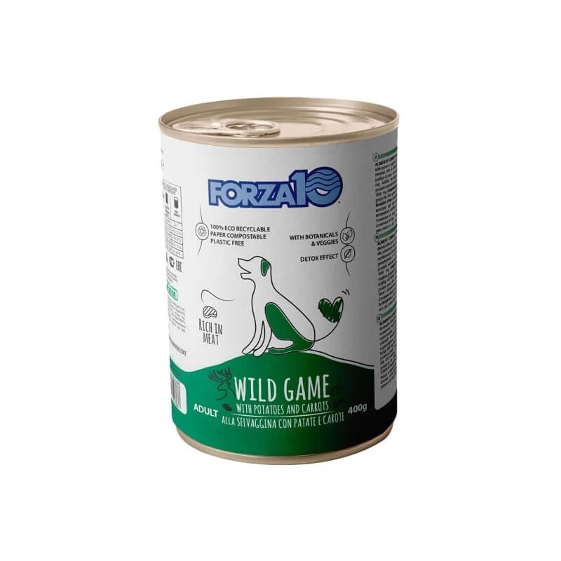 Forza10 Forza 10 Adult Maintenance Wild mit Kartoffeln und Möhren – Alleinfuttermittel für ausgewachsene Hunde, 400 g
