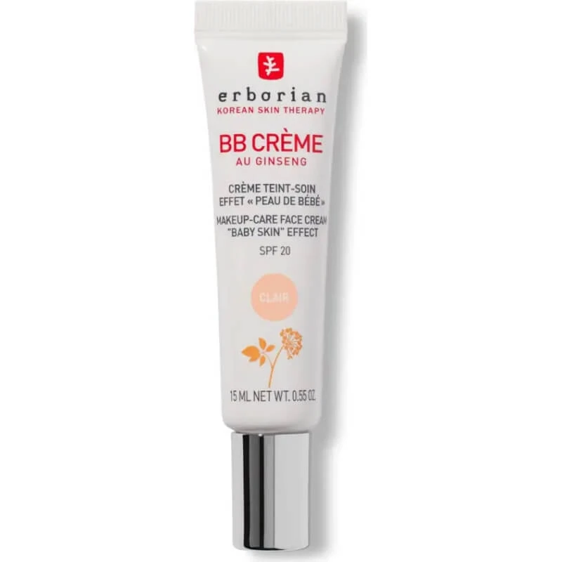 Erborian Ginseng BB Cream – Koreanische getönte Feuchtigkeitscreme LSF 20, 15 ml – Clair