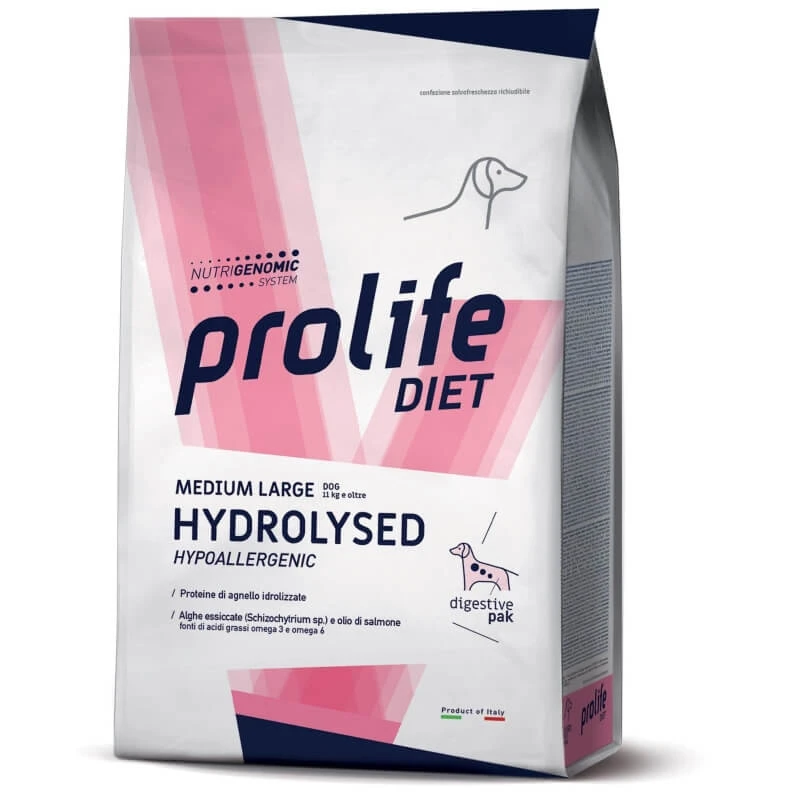Prolife Dog Hydrolysiertes hypoallergenes Lammfleisch – Vollwertfutter auf Hydrolysatbasis für ausgewachsene mittelgroße und große Hunde, 2 kg