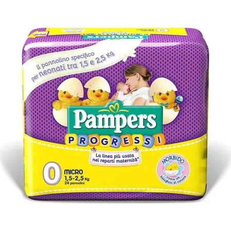 Pampers progressi - 24 pannolini micro taglia 0