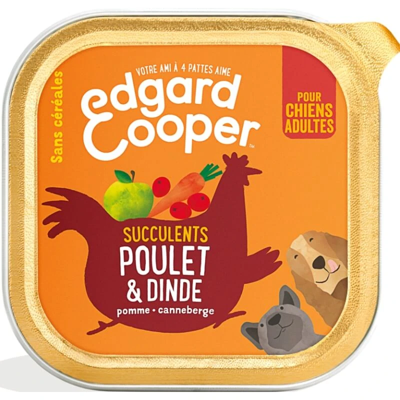 Edgard & Cooper Adult Chicken & Turkey – Alleinfuttermittel für ausgewachsene Hunde, 150 g