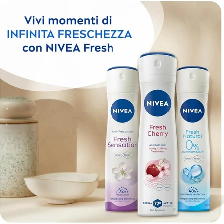 Nivea Fresh Cherry – dezodorant zapewniający 72-godzinną ochronę przed nieprzyjemnym zapachem, 150 ml: ceny i cechy