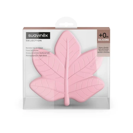 Suavinex Poetry - Mordedor de silicona con hoja de arce rosa