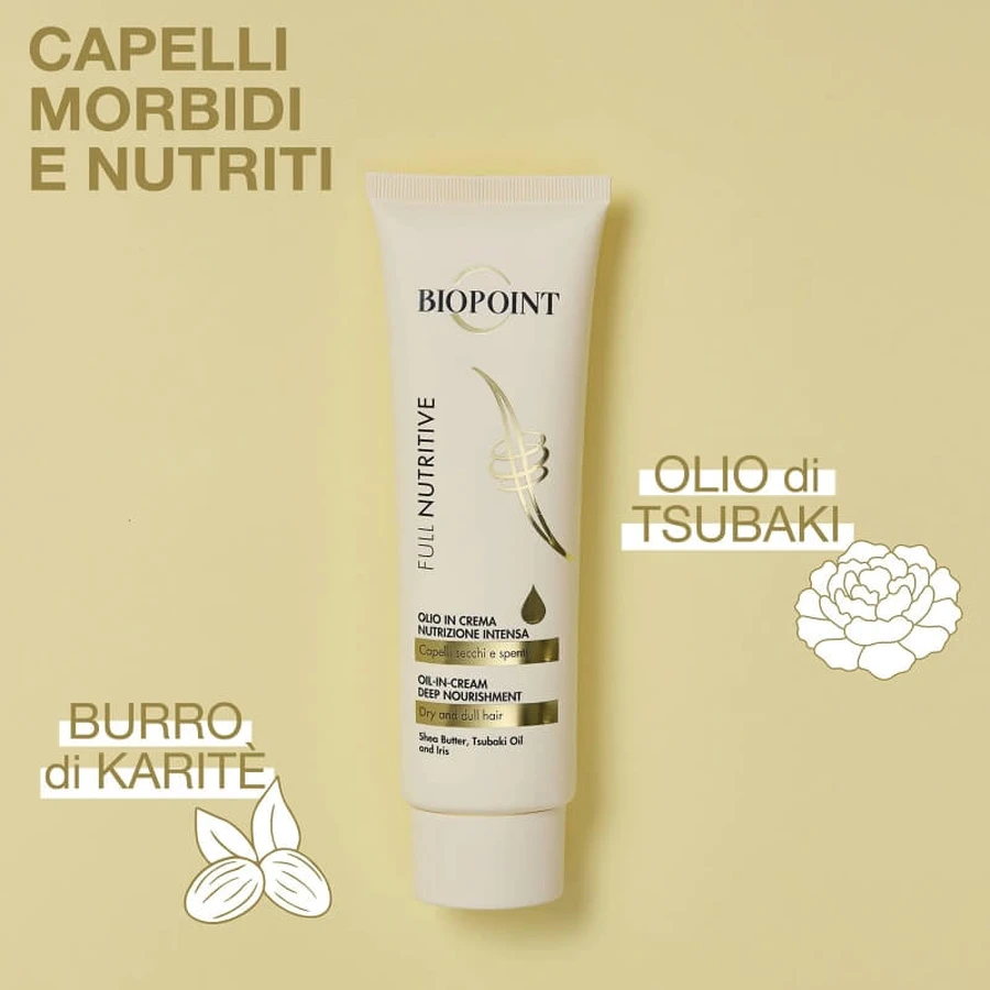 Biopoint Full Nutrive – ulei sub formă de cremă pentru părul uscat și lipsit de strălucire, 150 ml
