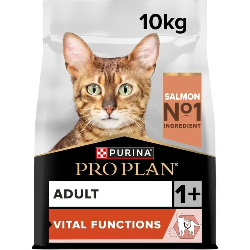 Purina Pro Plan Adult 1+ Vital Functions Lachs – Alleinfuttermittel für ausgewachsene Katzen, 10 kg